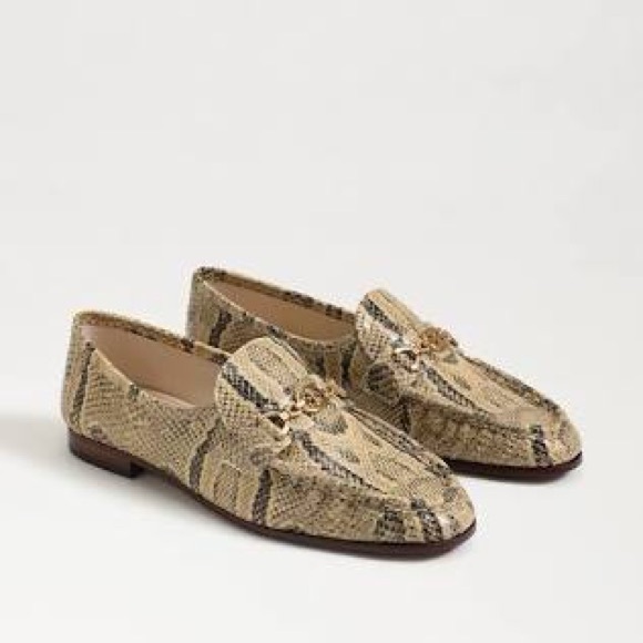 Sam Edelman Lucca Tan Snake Print Loafer
